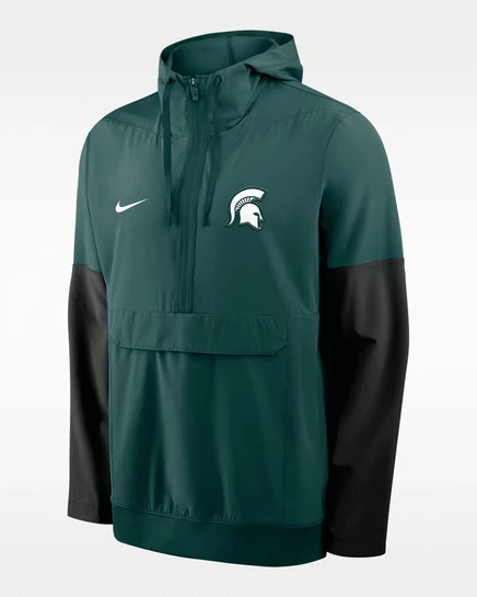 Мужская анорак Nike Michigan State, зеленый