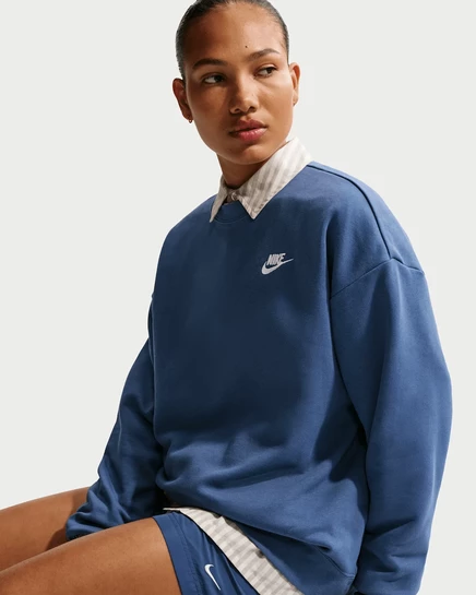 Женский свитшот Nike Sportswear Club Fleece, темно-синий/белый