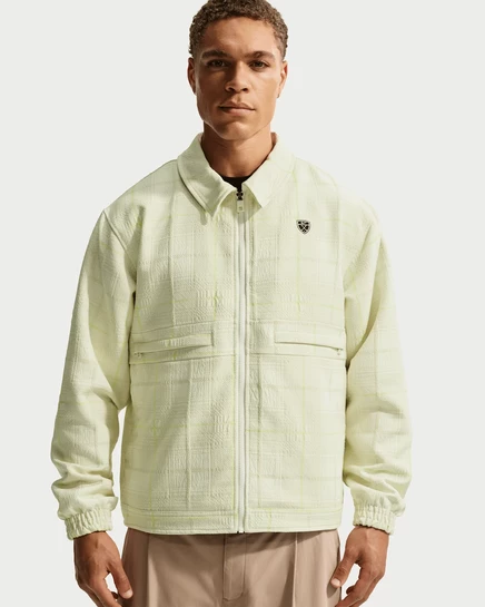 Мужская куртка Nike Tartan для гольфа, бело-черная