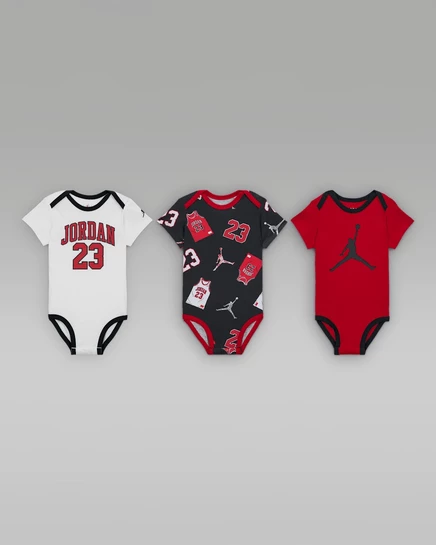 Детский комплект боди Jordan 23 Jersey 3 шт., черный
