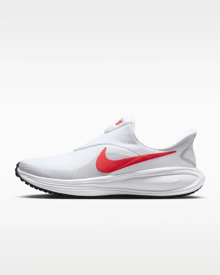 Мужские беговые кроссовки Nike Revolution 8 EasyOn, белые с кремовыми и алыми акцентами
