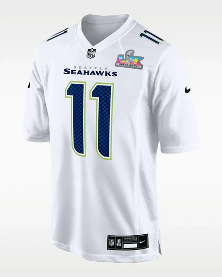 Мужское джерси Nike Jaxon Smith-Njigba Seattle Seahawks Super Bowl LX, белое
