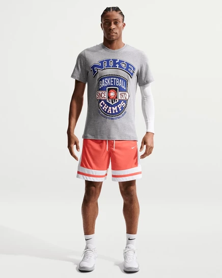 Мужские баскетбольные шорты Nike Dri-FIT 8″, оранжево-белые