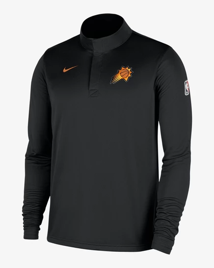 Мужской лонгслив Nike Phoenix Suns Dri-FIT с 1/4-молнией, черный/терракотовый