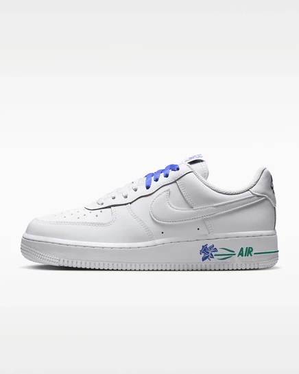 Женские кеды Nike Air Force 1 '07 SE, белые/фиолетовые/зеленые