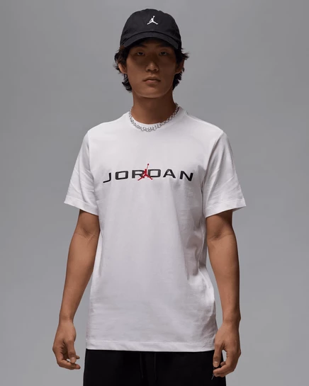 Мужская футболка jordan air, белая/черная/красная