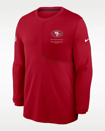 Мужской лонгслив Nike San Francisco 49ers Sideline Coach Dri-FIT, красный