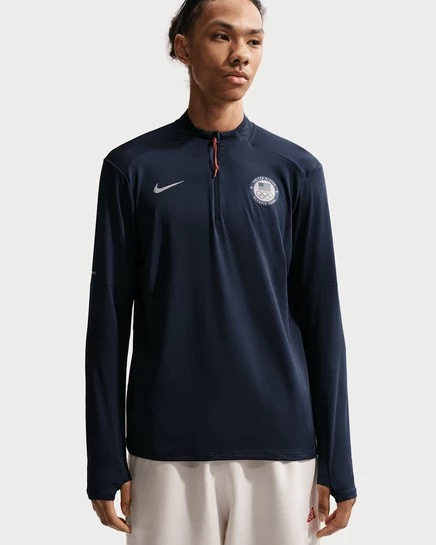 Мужская футболка Nike Team Element с 1/4-молнией, обсидиановая