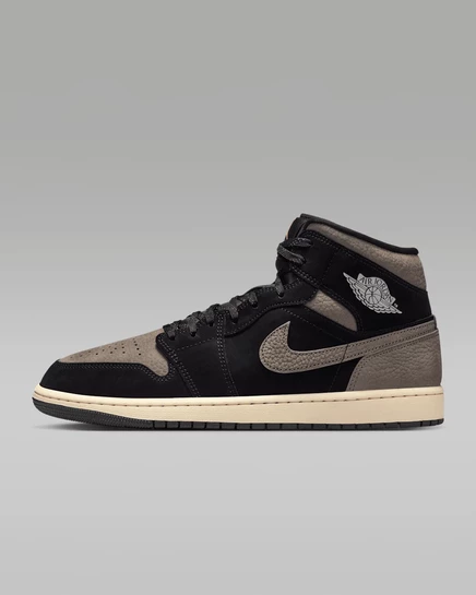 Мужские кроссовки Jordan Air Jordan 1 Mid SE, черный/манго/оливковый