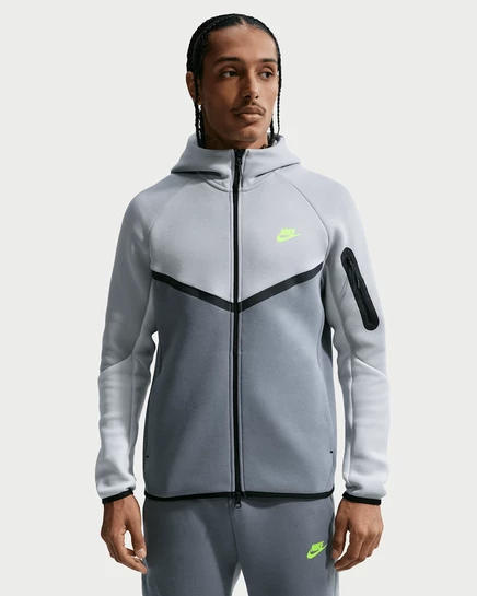 Мужская куртка Nike Windrunner, светло-серая/неон-желтая