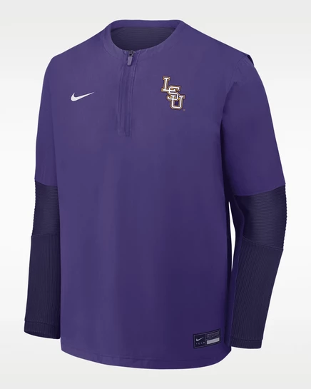 Мужская ветровка Nike LSU Dugout с 1/4 молнией, фиолетовая