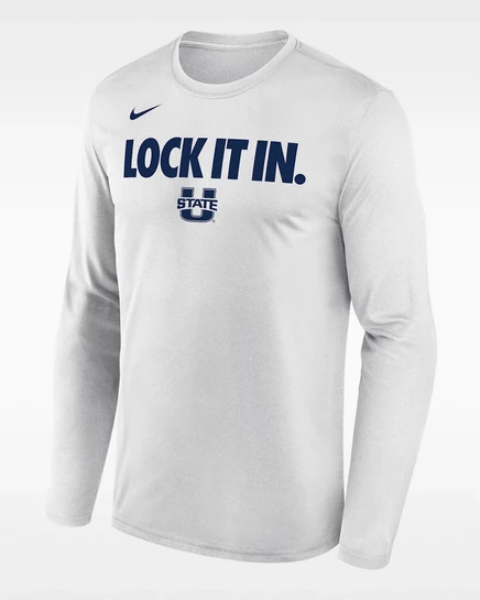 Мужской лонгслив Nike Dri-FIT Utah State 2026, белый