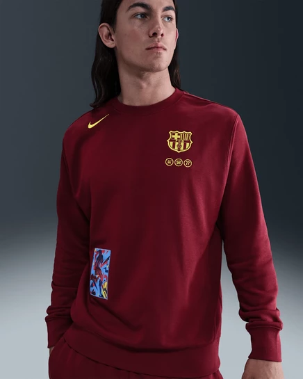 Мужская толстовка Nike FC Barcelona Club Fourth, красная/желтая