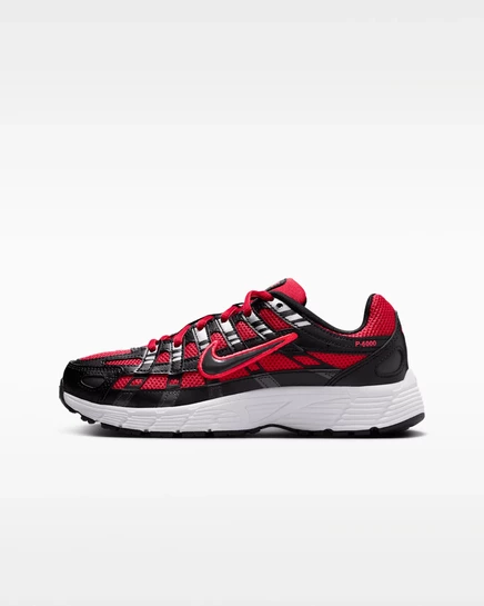 Детские кроссовки Nike P-6000, красные/серебристые/тёмно‑серые/чёрные
