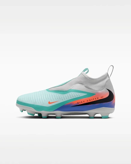 Детские футбольные бутсы Nike Phantom 6 Academy мультигрунт, фисташково/оранжевые