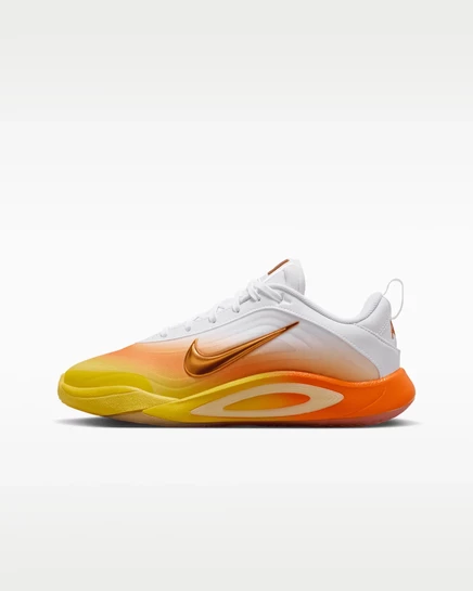 Детские баскетбольные кроссовки Nike A'One, белые/желтые