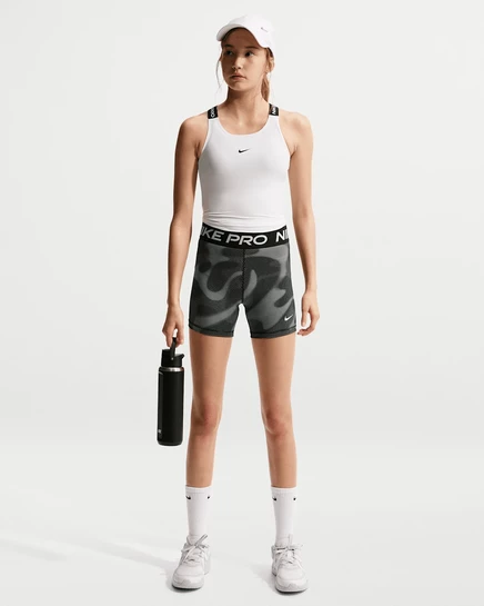 Шорты для девочек Nike Pro 7,6 см Dri-FIT, чёрно-белые