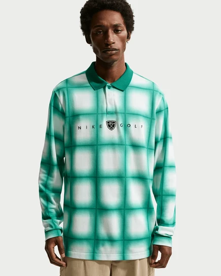 Мужское поло Nike Fairway Fresh, длинный рукав, малахитовый