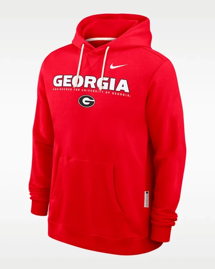 Мужская худи nike georgia sideline dri-fit, красная
