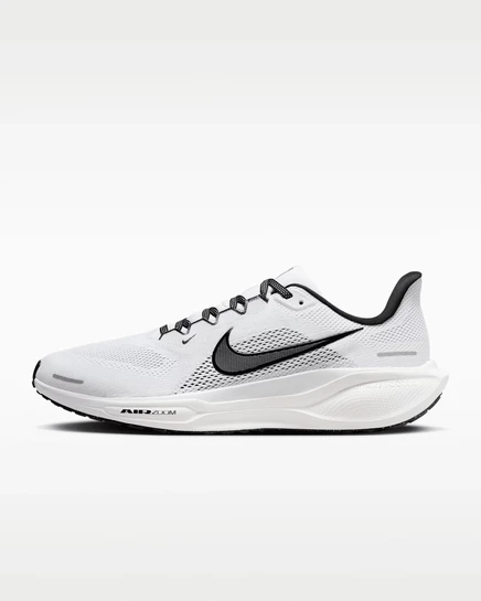 Мужские беговые кроссовки Nike Pegasus 41 белые, серебристые и черные