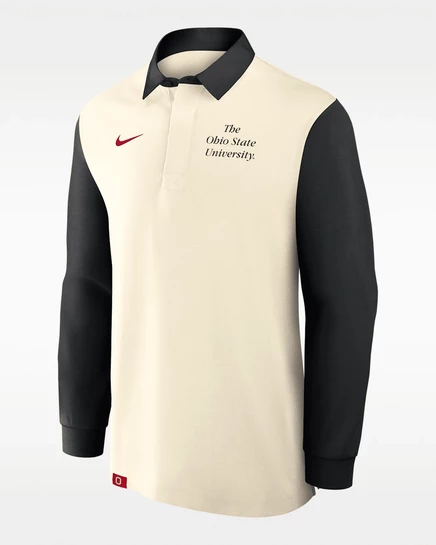Мужское поло Nike Ohio State Rugby, песочно‑бежевое