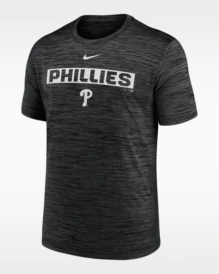 Мужская футболка Nike Phillies Velocity Dri-FIT, черная