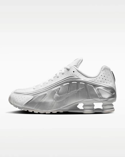 Мужские кроссовки Nike Shox R4, белые/ярко-алые/серебристые