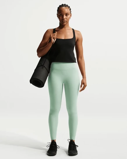 Женские леггинсы Nike Zenvy без переднего шва, серо-белые