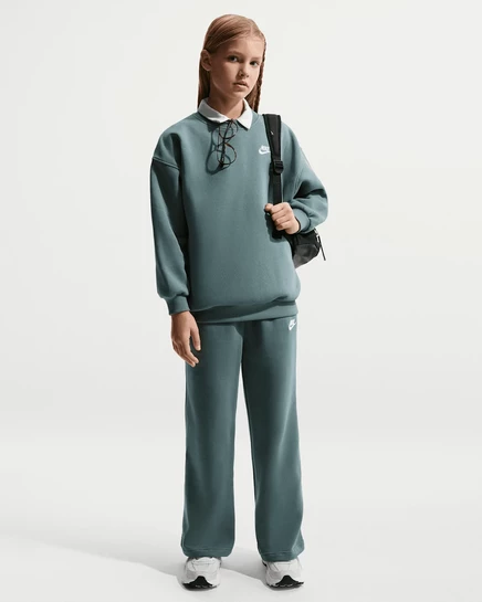 Детские брюки Nike Sportswear Club, широкие, флис, серые
