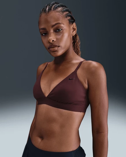 Женский топ Nike Form треугольный без чашек, бордовый/бордово-серый