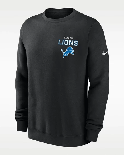 Мужской пуловер Nike Detroit Lions Draw Block Club, черный