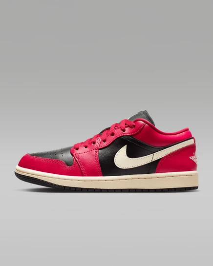 Женские кроссовки Jordan Air Jordan 1 Low, розовые/черные/кремовые