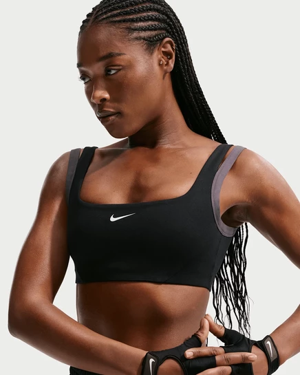 Женский бюстгальтер Nike One лёгкой поддержки, черно-серый
