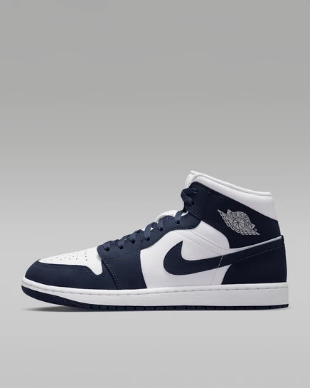 Мужские кроссовки Jordan 1 Mid, синие/белые/серые