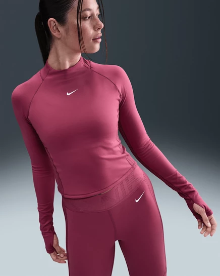 Женский лонгслив Nike Pro Dri-FIT, свекольно-белый