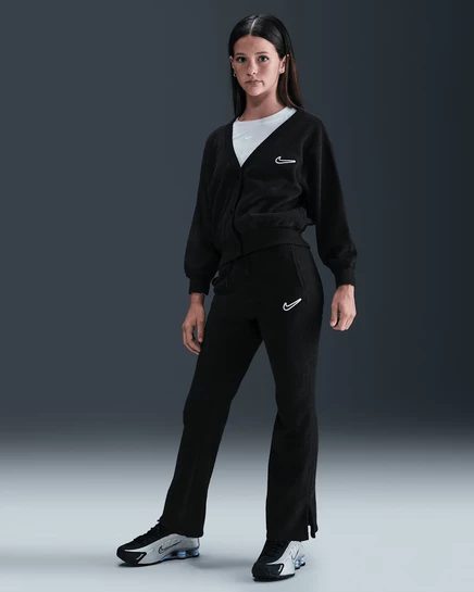 Детские флисовые брюки Nike Sportswear, черные/белые