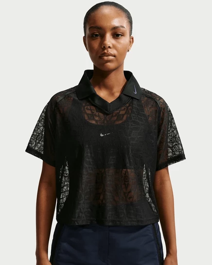 Женское поло Nike Sportswear Loose Lace, черно-белое