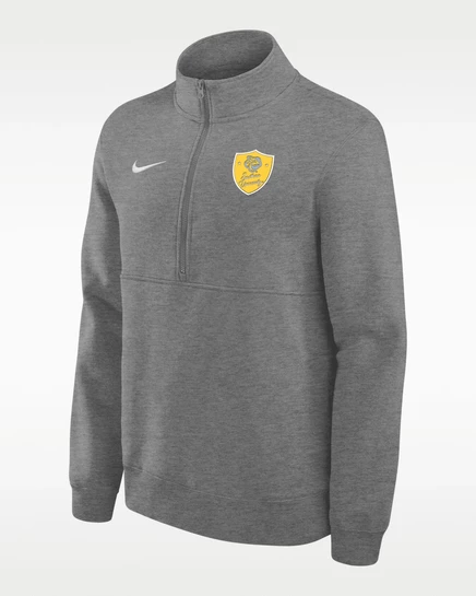 Мужская флисовая кофта Nike College Club Fleece 1/4-Zip, тёмно-серый меланж