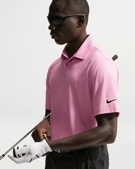 Мужское поло Nike Velocity Dri-FIT, розово-черное