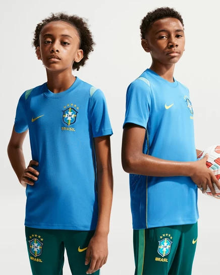 Детская футболка Nike Brazil Dri-FIT, светло-голубая