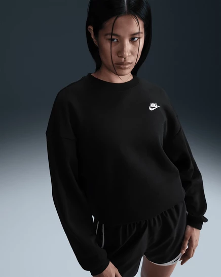 Женский свитшот Nike Sportswear Club Fleece, черный/белый