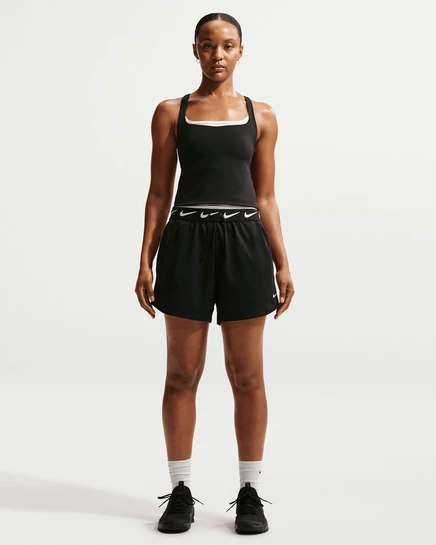 Женские шорты Nike Attack Dri-FIT средней посадки 4″, черные