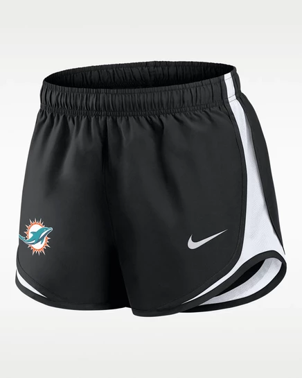 Женские шорты Nike Miami Dolphins Tempo, черно-белые