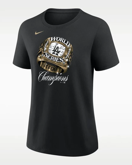 Женская футболка Nike Los Angeles Dodgers 2025 World Series, черная