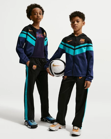 Детский костюм Nike FC Barcelona, черно-сине-золотой