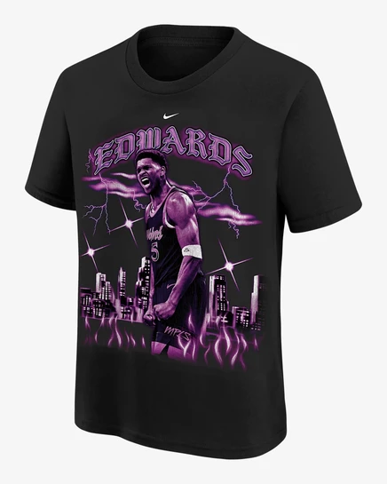 Мальчиковая футболка Nike Minnesota Timberwolves Anthony Edwards, черная
