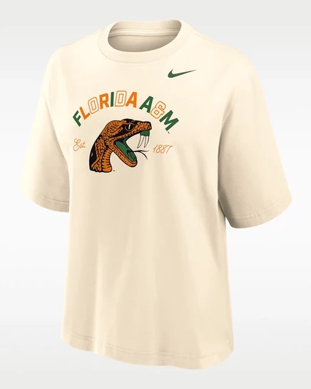 Женская футболка Nike College Boxy из хлопка, натуральная