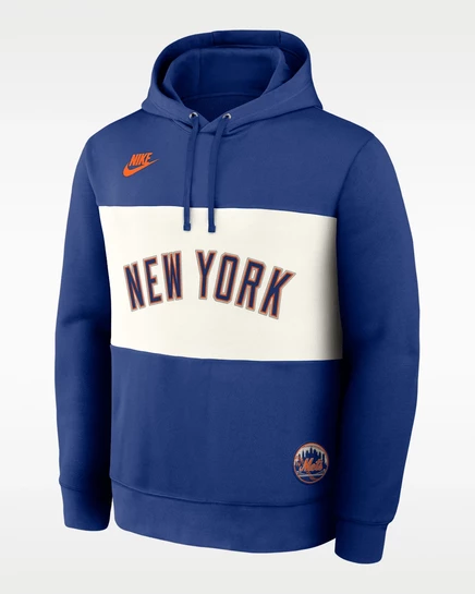 Мужская худи Nike New York Mets Cooperstown Legacy, королевский синий