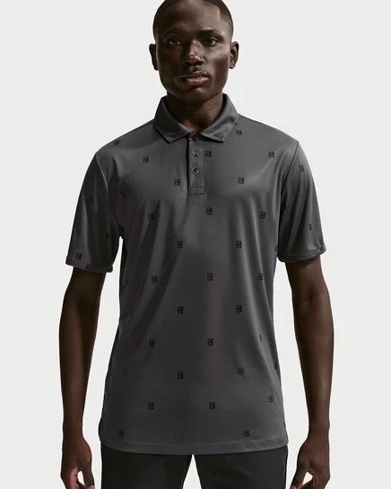 Мужское поло Nike Par Dri-FIT, антрацитово-черное