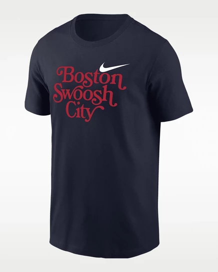 Мужская футболка Nike Swoosh Cities Boston, темно-синяя